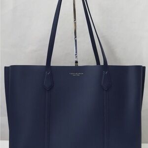 Tory Burch Navy Blue Tote Bag